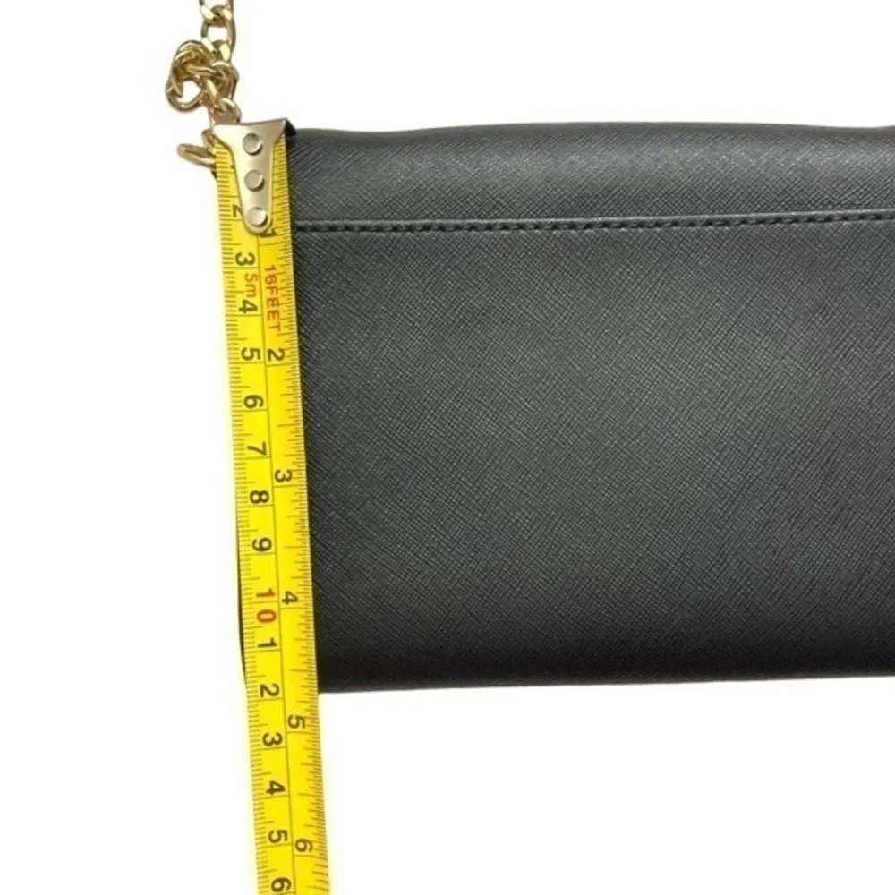 Michael Kors black saffiano leather crossbody convertible clutch bag